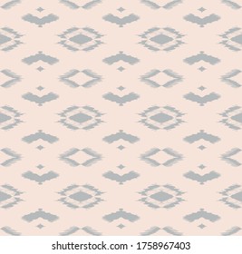 Ikat geometric folklore ornament with diamonds. Tribal ethnic vector texture. Seamless striped pattern in Aztec style. Folk embroidery. Indian, Scandinavian, Gypsy, Mexican, African rug.