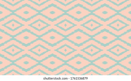 Ikat geometric folklore ornament with diamonds. Tribal ethnic vector texture. Seamless striped pattern in Aztec style. Folk embroidery. Indian, Scandinavian, Gypsy, Mexican, African rug.