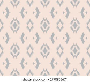 Ikat geometric folklore ornament with diamonds. Tribal ethnic vector texture. Seamless striped pattern in Aztec style. Folk embroidery. Indian, Scandinavian, Gypsy, Mexican, African rug.