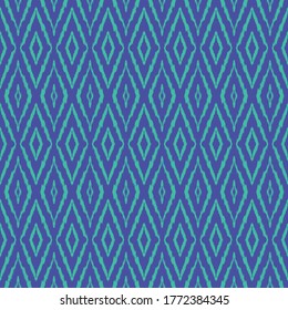 Ikat geometric folklore ornament with diamonds. Tribal ethnic vector texture. Seamless striped pattern in Aztec style. Folk embroidery. Indian, Scandinavian, Gypsy, Mexican, African rug.