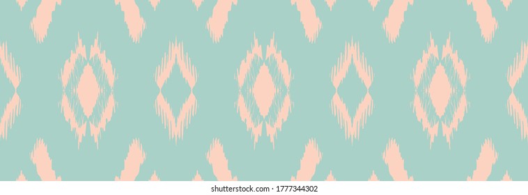 Ikat geometric folklore ornament with diamonds. Tribal ethnic vector texture. Seamless striped pattern in Aztec style. Folk embroidery. Indian, Scandinavian, Gypsy, Mexican, African rug.