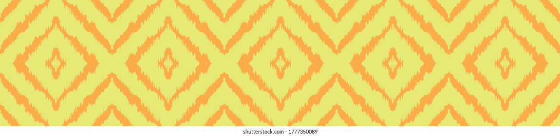 Ikat geometric folklore ornament with diamonds. Tribal ethnic vector texture. Seamless striped pattern in Aztec style. Folk embroidery. Indian, Scandinavian, Gypsy, Mexican, African rug.