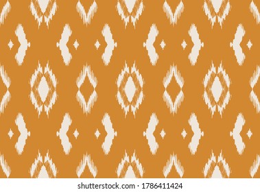 Ikat geometric folklore ornament with diamonds. Tribal ethnic vector texture. Seamless striped pattern in Aztec style. Folk embroidery. Indian, Scandinavian, Gypsy, Mexican, African rug.