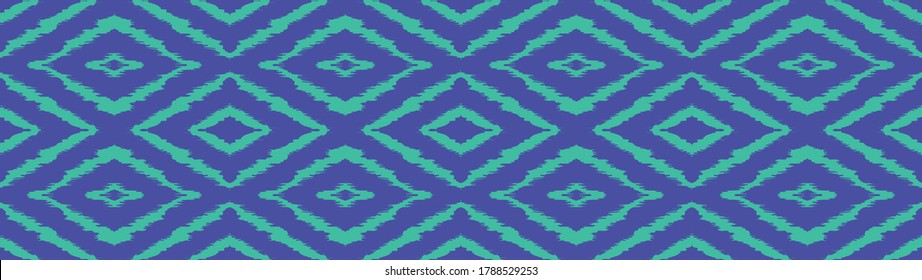 Ikat geometric folklore ornament with diamonds. Tribal ethnic vector texture. Seamless striped pattern in Aztec style. Folk embroidery. Indian, Scandinavian, Gypsy, Mexican, African rug.