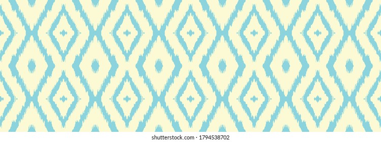 Ikat geometric folklore ornament with diamonds. Tribal ethnic vector texture. Seamless striped pattern in Aztec style. Folk embroidery. Indian, Scandinavian, Gypsy, Mexican, African rug.