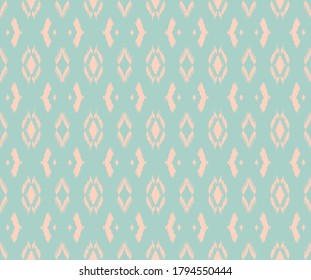 Ikat geometric folklore ornament with diamonds. Tribal ethnic vector texture. Seamless striped pattern in Aztec style. Folk embroidery. Indian, Scandinavian, Gypsy, Mexican, African rug.