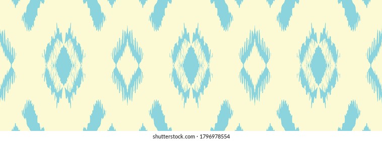 Ikat geometric folklore ornament with diamonds. Tribal ethnic vector texture. Seamless striped pattern in Aztec style. Folk embroidery. Indian, Scandinavian, Gypsy, Mexican, African rug.
