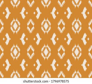 Ikat geometric folklore ornament with diamonds. Tribal ethnic vector texture. Seamless striped pattern in Aztec style. Folk embroidery. Indian, Scandinavian, Gypsy, Mexican, African rug.