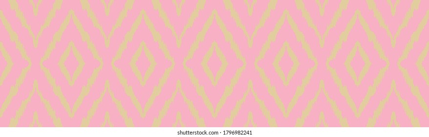 Ikat geometric folklore ornament with diamonds. Tribal ethnic vector texture. Seamless striped pattern in Aztec style. Folk embroidery. Indian, Scandinavian, Gypsy, Mexican, African rug.