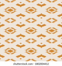Ikat geometric folklore ornament with diamonds. Tribal ethnic vector texture. Seamless striped pattern in Aztec style. Folk embroidery. Indian, Scandinavian, Gypsy, Mexican, African rug.