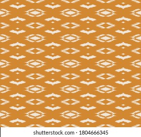 Ikat geometric folklore ornament with diamonds. Tribal ethnic vector texture. Seamless striped pattern in Aztec style. Folk embroidery. Indian, Scandinavian, Gypsy, Mexican, African rug.