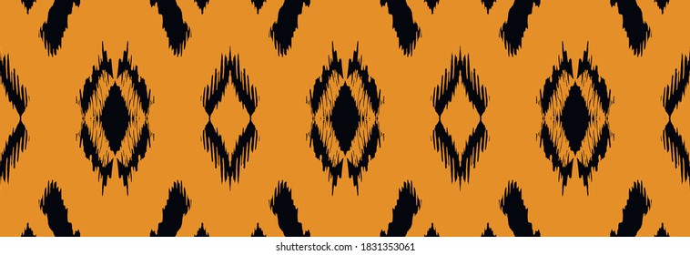 Ikat geometric folklore ornament with diamonds. Tribal ethnic vector texture. Seamless striped pattern in Aztec style. Folk embroidery. Indian, Scandinavian, Gypsy, Mexican, African rug.