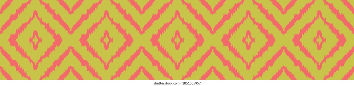 Ikat geometric folklore ornament with diamonds. Tribal ethnic vector texture. Seamless striped pattern in Aztec style. Folk embroidery. Indian, Scandinavian, Gypsy, Mexican, African rug.
