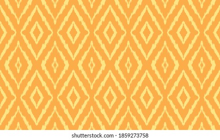 Ikat geometric folklore ornament with diamonds. Tribal ethnic vector texture. Seamless striped pattern in Aztec style. Folk embroidery. Indian, Scandinavian, Gypsy, Mexican, African rug.