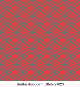 Ikat geometric folklore ornament with diamonds. Damask rug. Tribal ethnic vector texture. Persian geo print. Seamless pattern in Aztec style. Folk embroidery. Gypsy, Mexican, African print. 