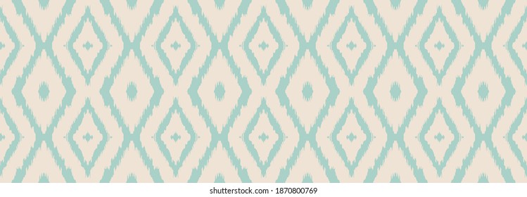 Ikat geometric folklore ornament with diamonds. Tribal ethnic vector texture. Seamless striped pattern in Aztec style. Folk embroidery. Indian, Scandinavian, Gypsy, Mexican, African rug.