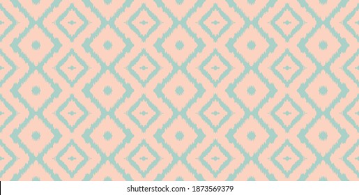 Ikat geometric folklore ornament with diamonds. Tribal ethnic vector texture. Seamless striped pattern in Aztec style. Folk embroidery. Indian, Scandinavian, Gypsy, Mexican, African rug.