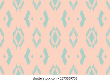 Ikat geometric folklore ornament with diamonds. Tribal ethnic vector texture. Seamless striped pattern in Aztec style. Folk embroidery. Indian, Scandinavian, Gypsy, Mexican, African rug.