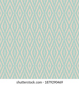 Ikat geometric folklore ornament with diamonds. Tribal ethnic vector texture. Seamless striped pattern in Aztec style. Folk embroidery. Indian, Scandinavian, Gypsy, Mexican, African rug.
