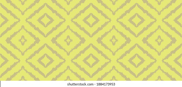 Ikat geometric folklore ornament with diamonds. Tribal ethnic vector texture. Seamless striped pattern in Aztec style. Folk embroidery. Indian, Scandinavian, Gypsy, Mexican, African rug.