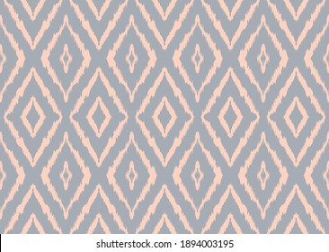 Ikat geometric folklore ornament with diamonds. Tribal ethnic vector texture. Seamless striped pattern in Aztec style. Folk embroidery. Indian, Scandinavian, Gypsy, Mexican, African rug.