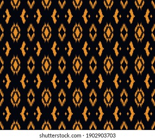 Ikat geometric folklore ornament with diamonds. Tribal ethnic vector texture. Seamless striped pattern in Aztec style. Folk embroidery. Indian, Scandinavian, Gypsy, Mexican, African rug.