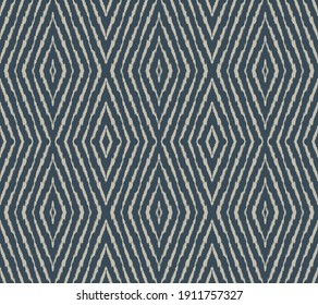 Ikat geometric folklore ornament with diamonds. Tribal ethnic vector texture. Seamless striped pattern in Aztec style. Folk embroidery. Indian, Scandinavian, Gypsy, Mexican, African rug.