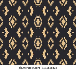 Ikat geometric folklore ornament with diamonds. Tribal ethnic vector texture. Seamless striped pattern in Aztec style. Folk embroidery. Indian, Scandinavian, Gypsy, Mexican, African rug.