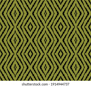 Ikat geometric folklore ornament with diamonds. Tribal ethnic vector texture. Seamless striped pattern in Aztec style. Folk embroidery. Indian, Scandinavian, Gypsy, Mexican, African rug.
