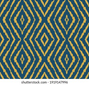 Ikat geometric folklore ornament with diamonds. Tribal ethnic vector texture. Seamless striped pattern in Aztec style. Folk embroidery. Indian, Scandinavian, Gypsy, Mexican, African rug.
