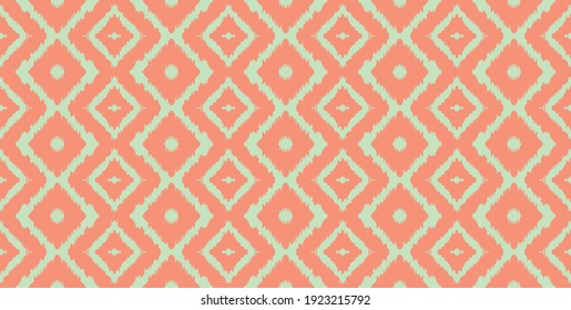 Ikat geometric folklore ornament with diamonds. Tribal ethnic vector texture. Seamless striped pattern in Aztec style. Folk embroidery. Indian, Scandinavian, Gypsy, Mexican, African rug.