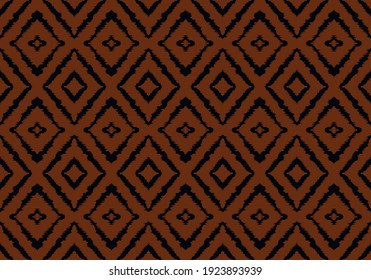 Ikat geometric folklore ornament with diamonds. Tribal ethnic vector texture. Seamless striped pattern in Aztec style. Folk embroidery. Indian, Scandinavian, Gypsy, Mexican, African rug.