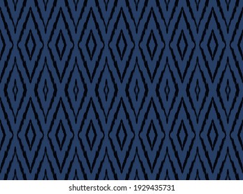 Ikat geometric folklore ornament with diamonds. Tribal ethnic vector texture. Seamless striped pattern in Aztec style. Folk embroidery. Indian, Scandinavian, Gypsy, Mexican, African rug.