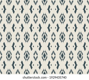 Ikat geometric folklore ornament with diamonds. Tribal ethnic vector texture. Seamless striped pattern in Aztec style. Folk embroidery. Indian, Scandinavian, Gypsy, Mexican, African rug.