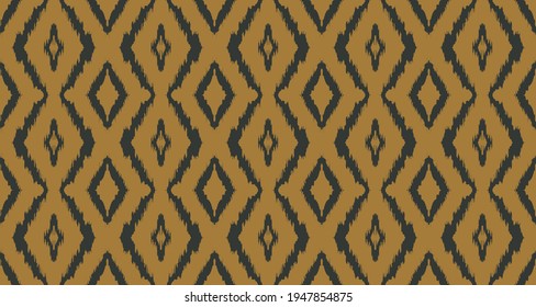 Ikat geometric folklore ornament with diamonds. Tribal ethnic vector texture. Seamless striped pattern in Aztec style. Folk embroidery. Indian, Scandinavian, Gypsy, Mexican, African rug.