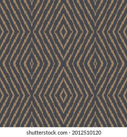 Ikat geometric folklore ornament with diamonds. Tribal ethnic vector texture. Seamless striped pattern in Aztec style. Folk embroidery. Indian, Scandinavian, Gypsy, Mexican, African rug.