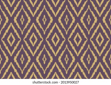 Ikat geometric folklore ornament with diamonds. Tribal ethnic vector texture. Seamless striped pattern in Aztec style. Folk embroidery. Indian, Scandinavian, Gypsy, Mexican, African rug.
