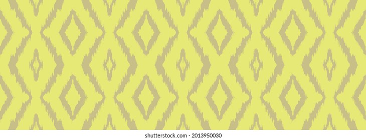 Ikat geometric folklore ornament with diamonds. Tribal ethnic vector texture. Seamless striped pattern in Aztec style. Folk embroidery. Indian, Scandinavian, Gypsy, Mexican, African rug.