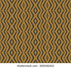 Ikat geometric folklore ornament with diamonds. Tribal ethnic vector texture. Seamless striped pattern in Aztec style. Folk embroidery. Indian, Scandinavian, Gypsy, Mexican, African rug.