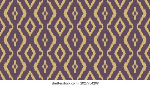 Ikat geometric folklore ornament with diamonds. Tribal ethnic vector texture. Seamless striped pattern in Aztec style. Folk embroidery. Indian, Scandinavian, Gypsy, Mexican, African rug.