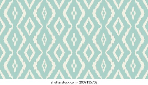 Ikat geometric folklore ornament with diamonds. Tribal ethnic vector texture. Seamless striped pattern in Aztec style. Folk embroidery. Indian, Scandinavian, Gypsy, Mexican, African rug.