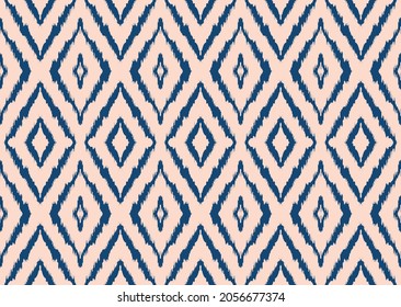 Ikat geometric folklore ornament with diamonds. Tribal ethnic vector texture. Seamless striped pattern in Aztec style. Folk embroidery. Indian, Scandinavian, Gypsy, Mexican, African rug.
