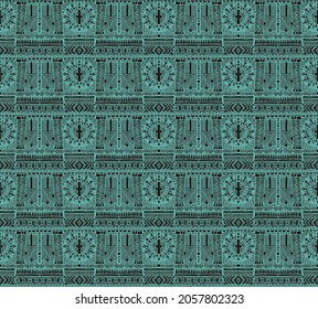 Ikat geometric folklore ornament with diamonds. Tribal ethnic vector texture. Seamless striped pattern in Aztec style. Folk embroidery. Indian, Scandinavian, Gypsy, Mexican, African rug.