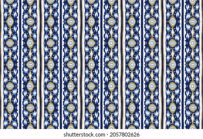 Ikat geometric folklore ornament with diamonds. Tribal ethnic vector texture. Seamless striped pattern in Aztec style. Folk embroidery. Indian, Scandinavian, Gypsy, Mexican, African rug.