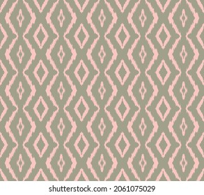 Ikat geometric folklore ornament with diamonds. Tribal ethnic vector texture. Seamless striped pattern in Aztec style. Folk embroidery. Indian, Scandinavian, Gypsy, Mexican, African rug.