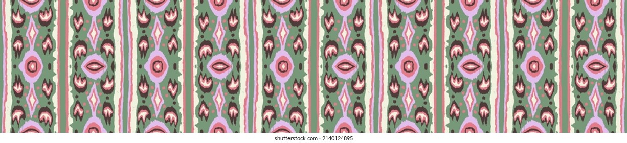 Ikat geometric folklore ornament with diamonds. Tribal ethnic vector texture. Seamless striped pattern in Aztec style. Folk embroidery. Indian, Scandinavian, Gypsy, Mexican, African rug.