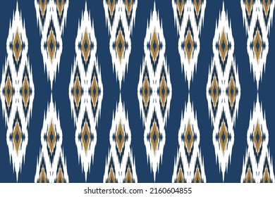 Ikat geometric folklore ornament with diamonds. Seamless striped pattern in Aztec style. Tribal ethnic vector texture. Folk embroidery. Indian, Scandinavian, Gypsy, Mexican, African rug, Background