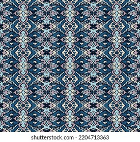 Ikat geometric folklore ornament with diamonds. Tribal ethnic vector texture. Seamless striped pattern in Aztec style. Folk embroidery. Indian, Scandinavian, Gypsy, Mexican, African rug.