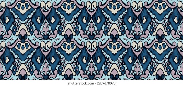 Ikat geometric folklore ornament with diamonds. Tribal ethnic vector texture. Seamless striped pattern in Aztec style. Folk embroidery. Indian, Scandinavian, Gypsy, Mexican, African rug.