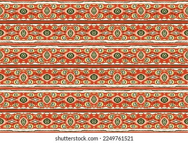 Ikat geometric folklore ornament with diamonds. Tribal ethnic vector texture. Seamless striped pattern in Aztec style. Folk embroidery. Indian, Scandinavian, Gypsy, Mexican, African rug.